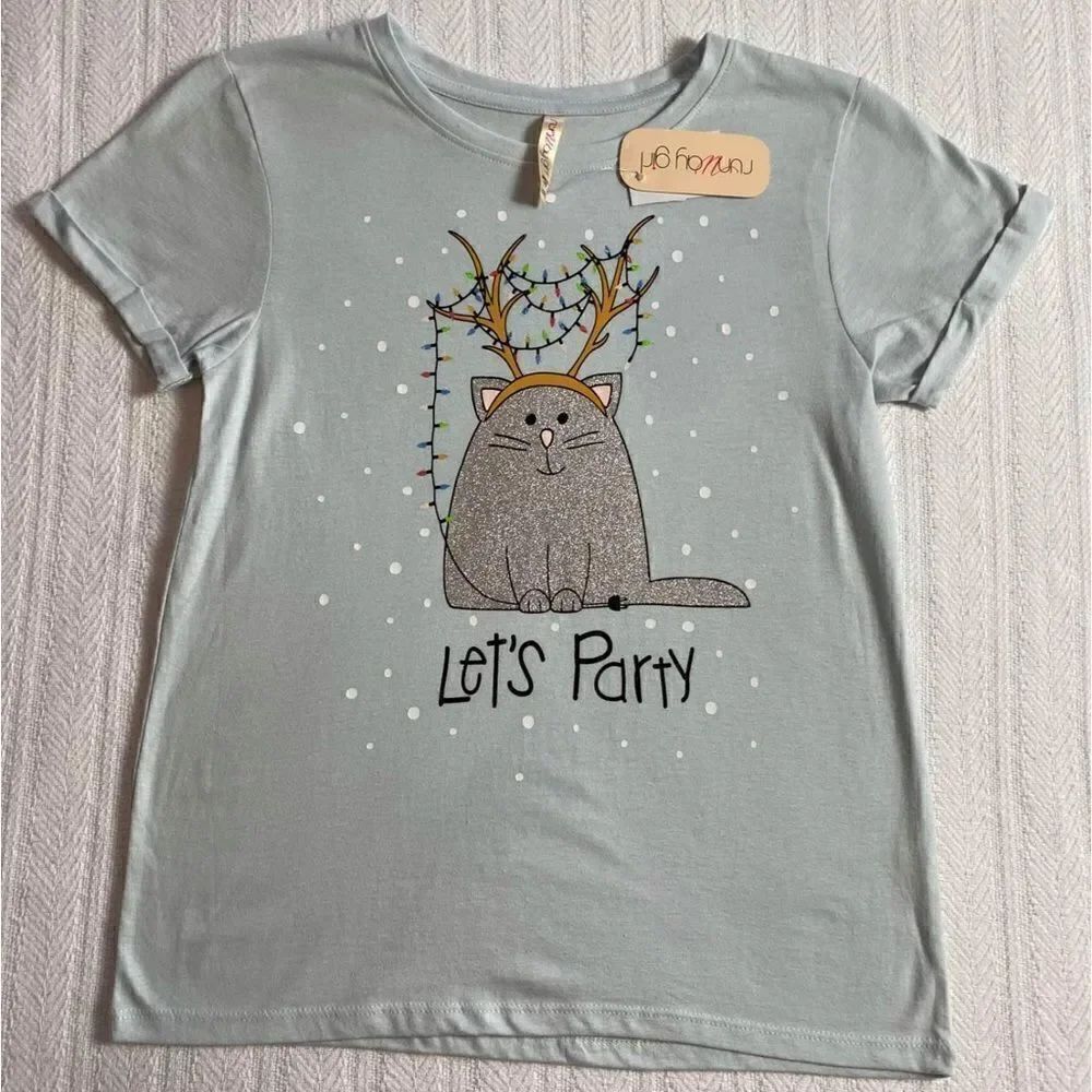 Runway Girl “Let’s Party” Christmas Kitty Top - New with Tags.